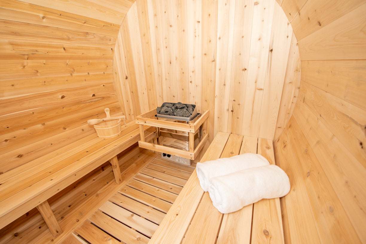 LeisureCraft CT Harmony Outdoor Sauna interior