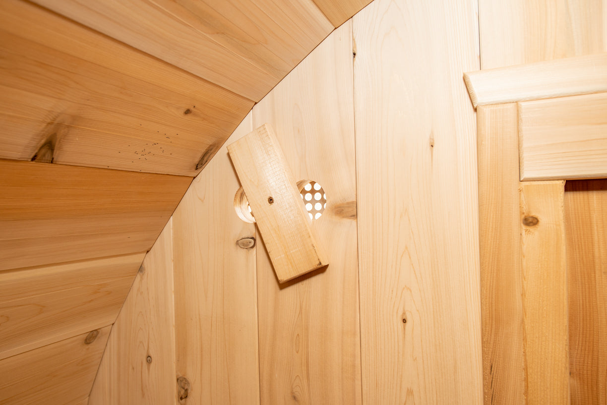 LeisureCraft CT Harmony Outdoor Sauna interior