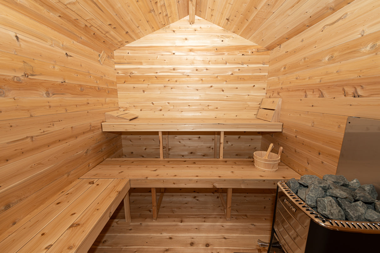LeisureCraft CT Georgian Cabin Sauna with Changeroom interior
