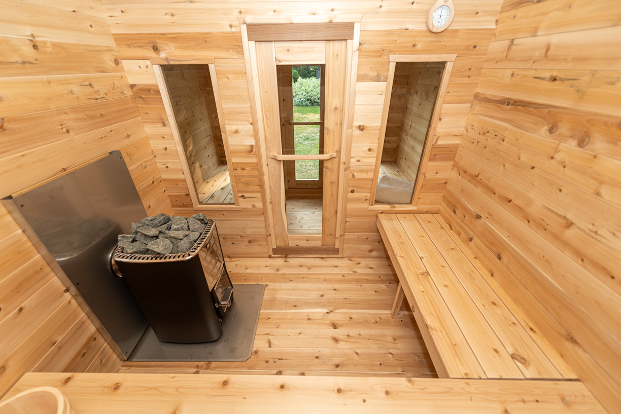LeisureCraft CT Georgian Cabin Sauna with Changeroom interior