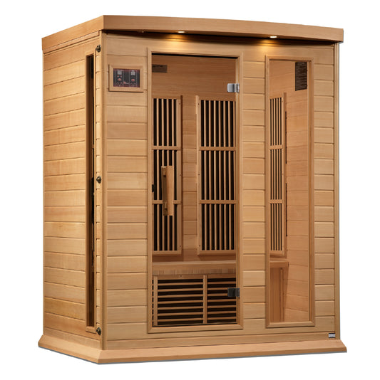 Maxxus 3-Person Near Zero EMF (Under 3MG) FAR Infrared Sauna (Hemlock / Red Cedar)