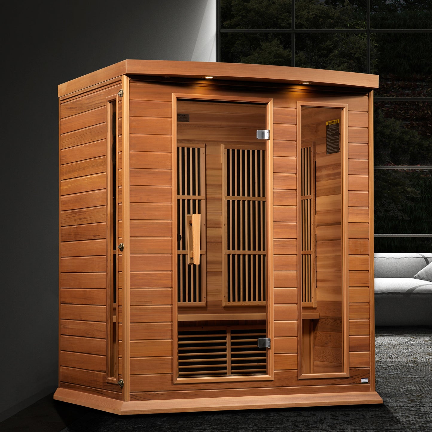 Maxxus 3-Person Near Zero EMF (Under 3MG) FAR Infrared Sauna (Hemlock / Red Cedar)