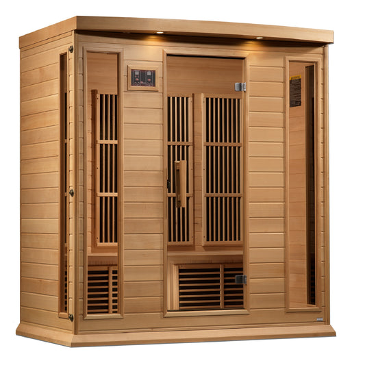 Maxxus 4-Person Near Zero EMF (Under 3MG) FAR Infrared Sauna (Hemlock / Red Cedar)