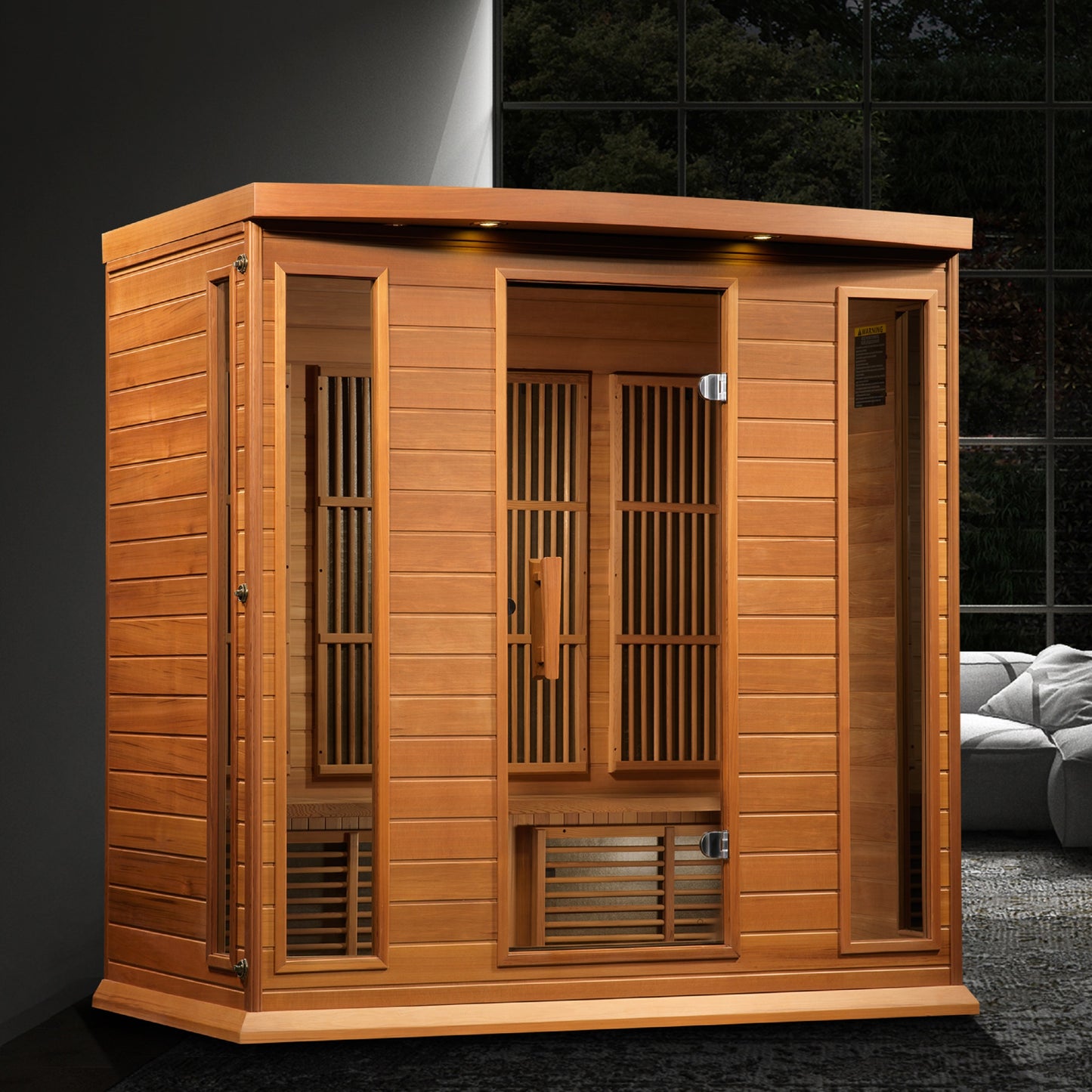 Maxxus 4-Person Near Zero EMF (Under 3MG) FAR Infrared Sauna (Hemlock / Red Cedar)